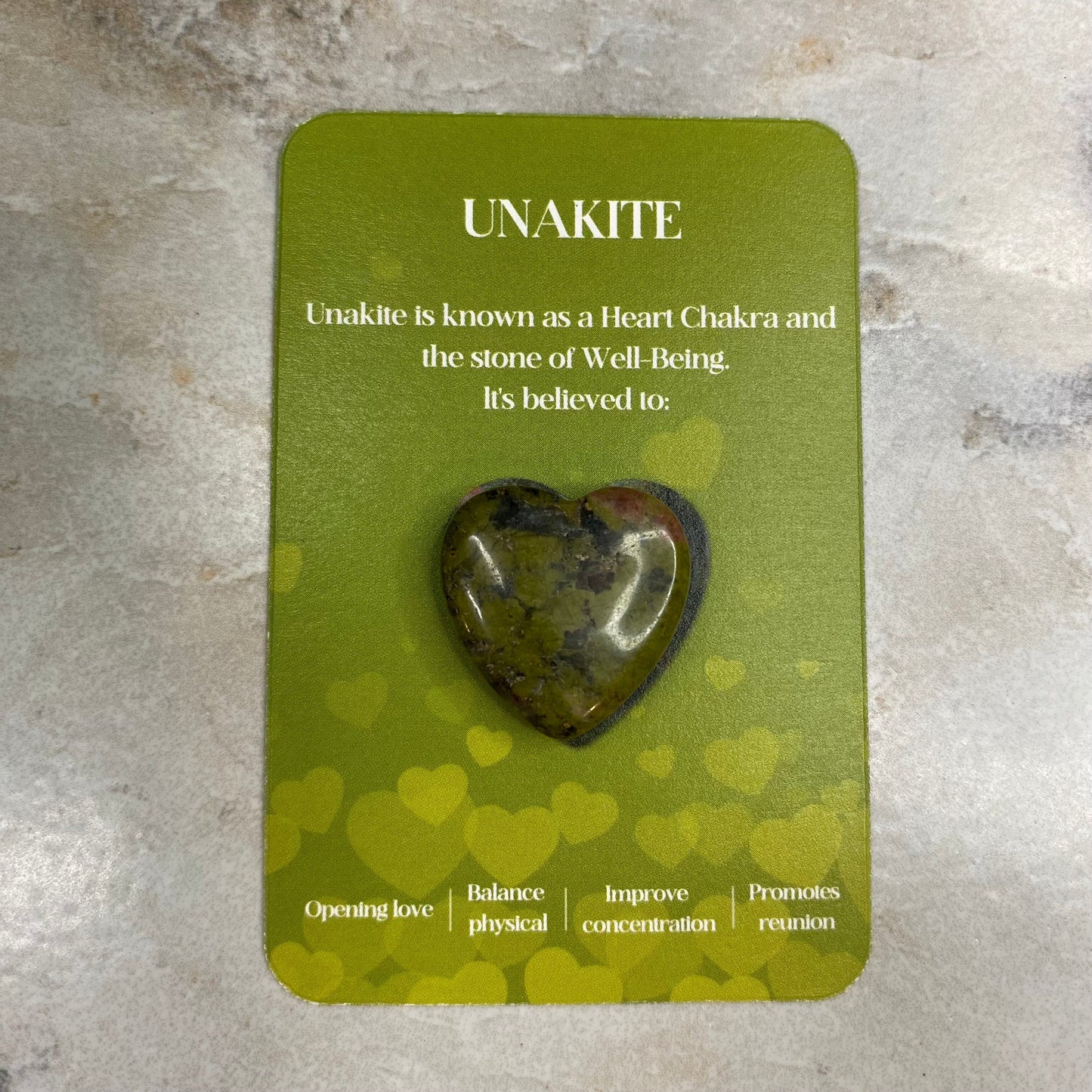 Heart Stone & Description Card