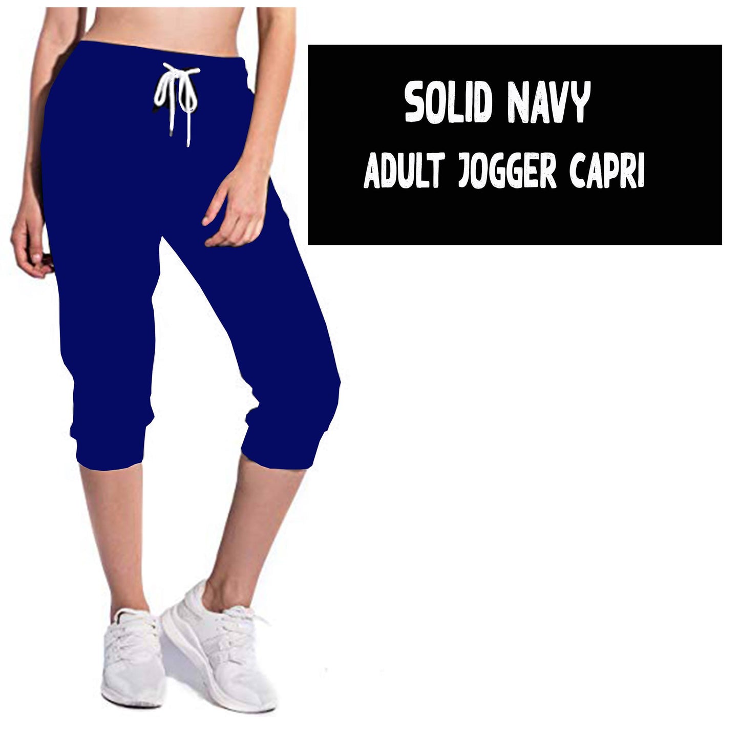 SOLID NAVY-JOGGER CAPRI