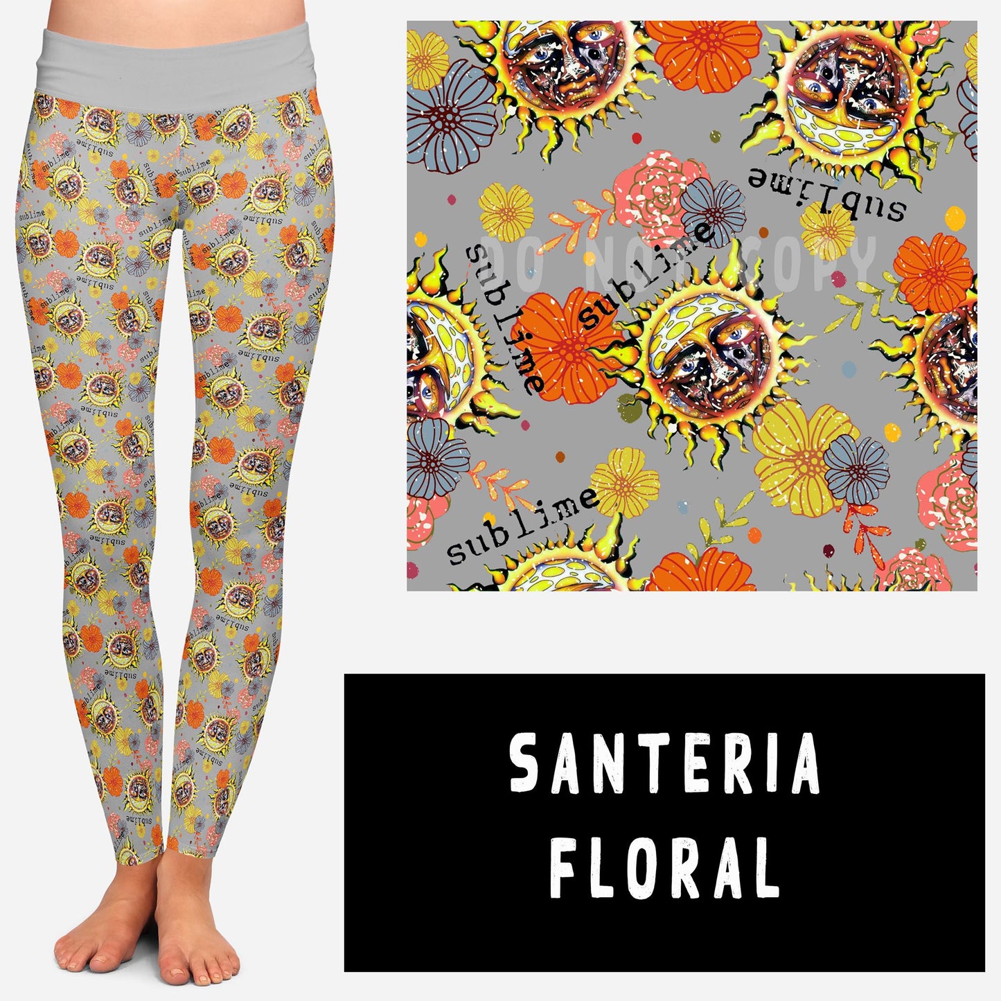 BAND RUN 2- SANTERIA FLORAL LEGGINGS/CAPRI/JOGGERS