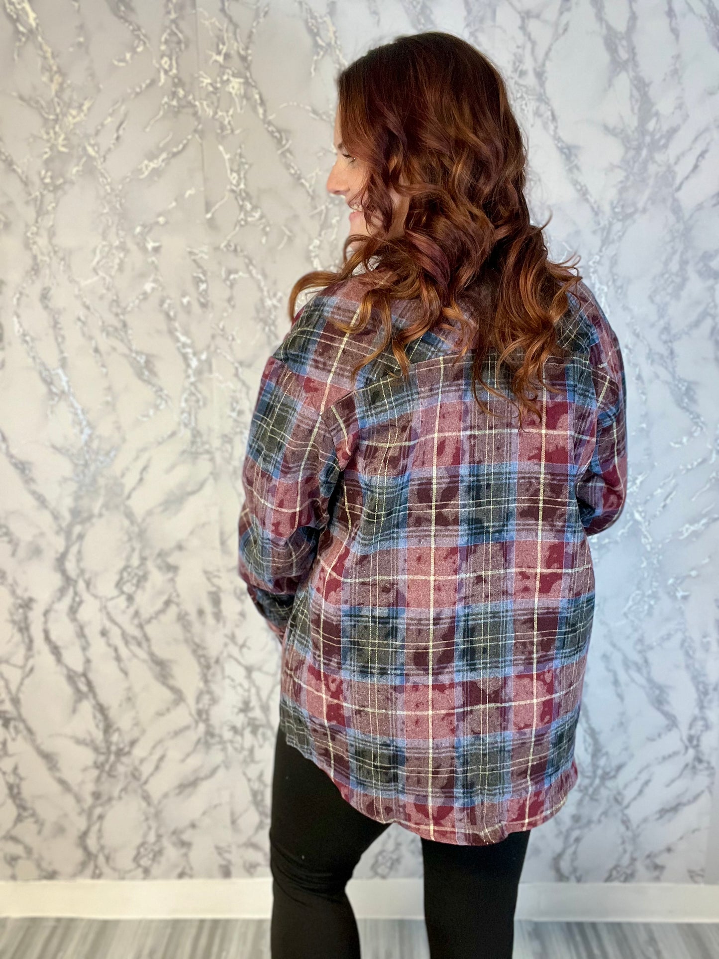 Bleached Flannel - Maroon