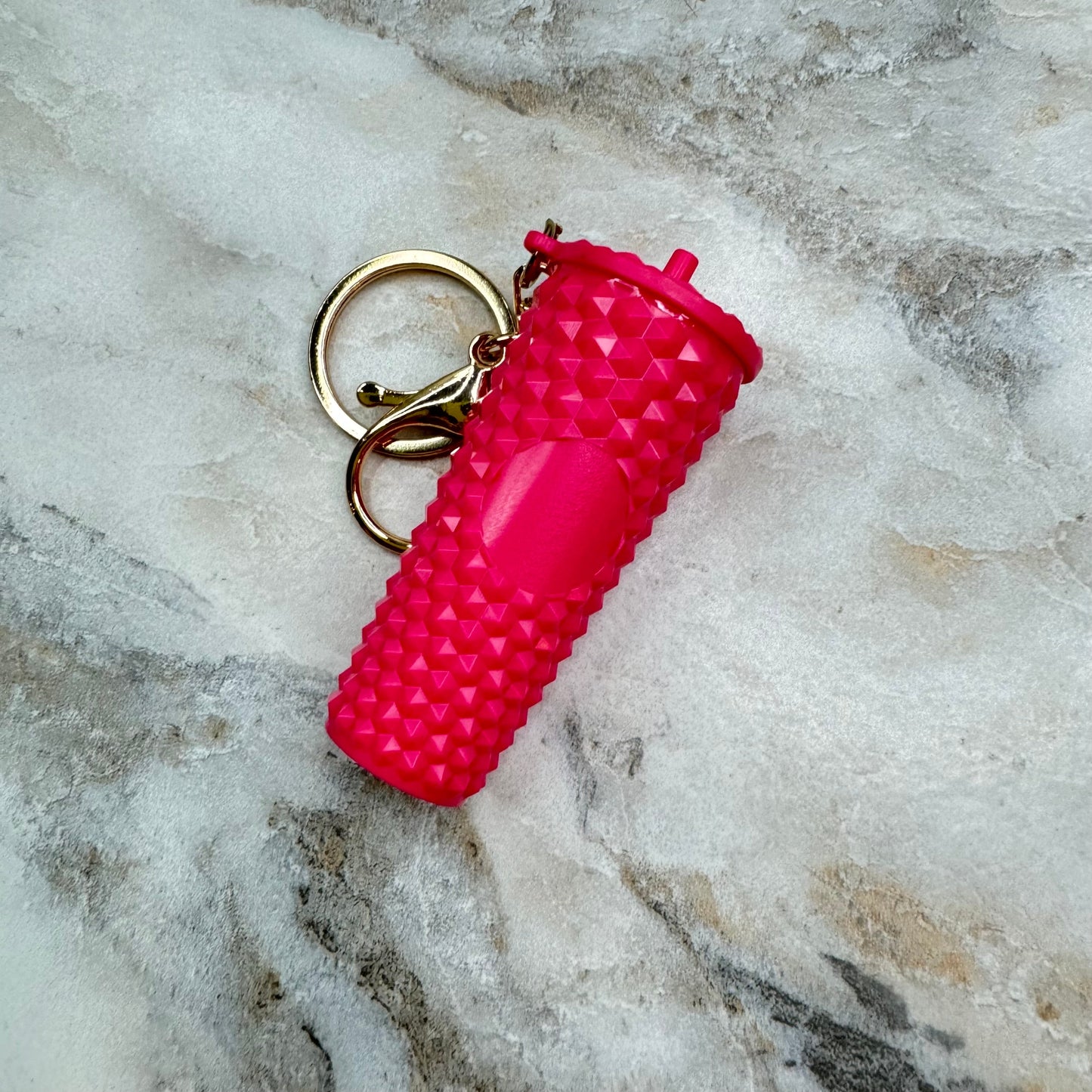 Keychain - Studded Tumbler - Pink Matte