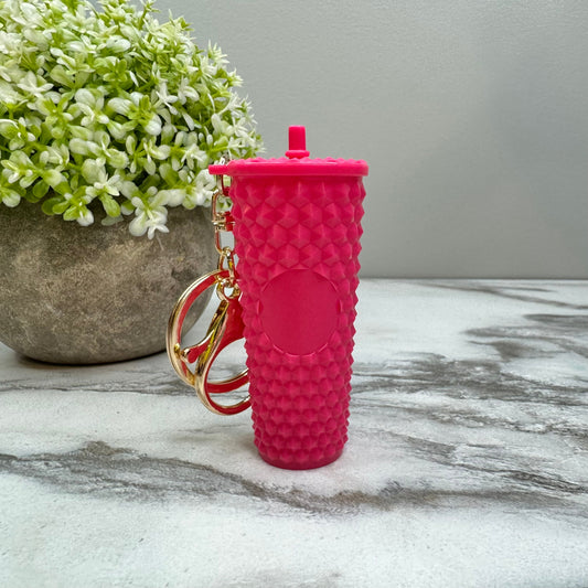 Keychain - Studded Tumbler - Pink Matte