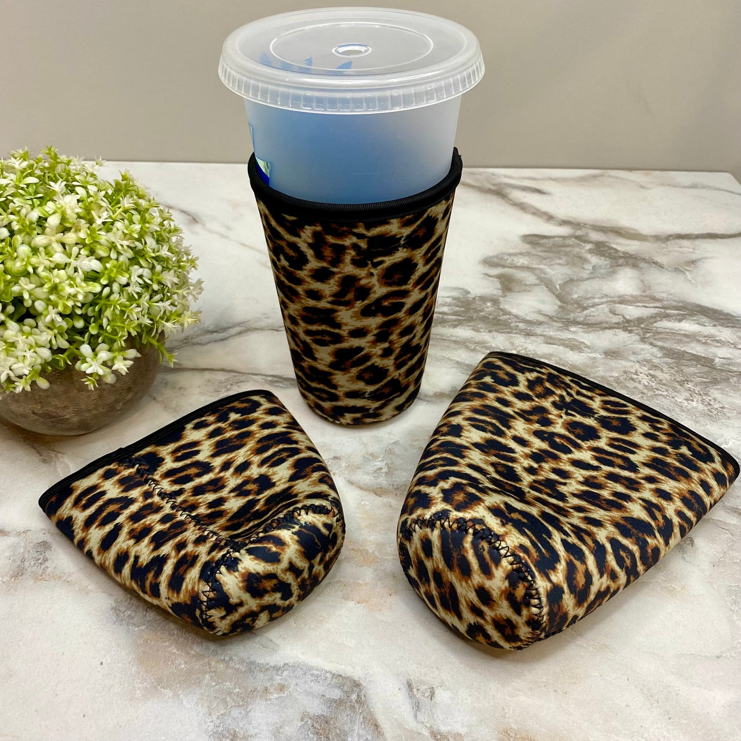 Neoprene Cup Holder Koozie Tumbler - Animal Print