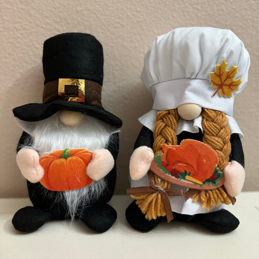 Ready to Ship Thanksgiving Couple Gnomes