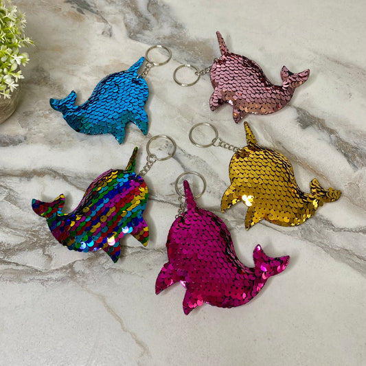 Keychain - Sequin Narwhal