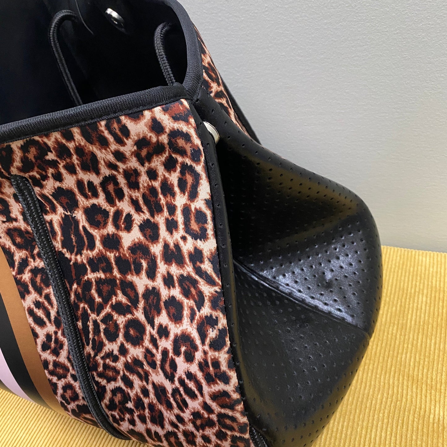 Neoprene Tote - Gold Animal Stripe