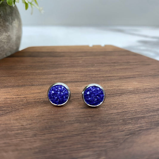 Druzy Stud Earrings - 8mm - #22