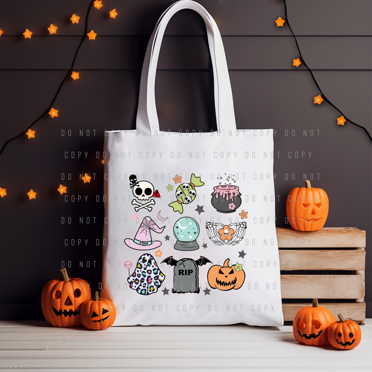 Tote Bag - Halloween - Candy Heart Ghost