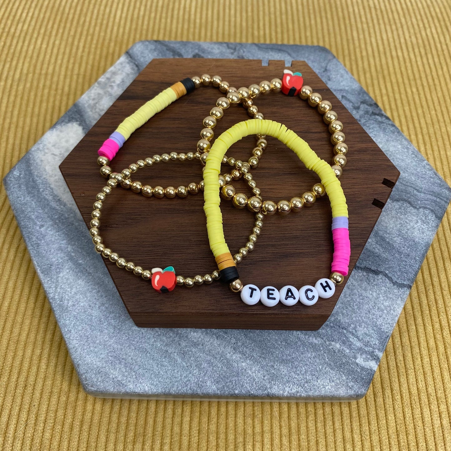 Bracelet Pack - Teach (Gold Bead)