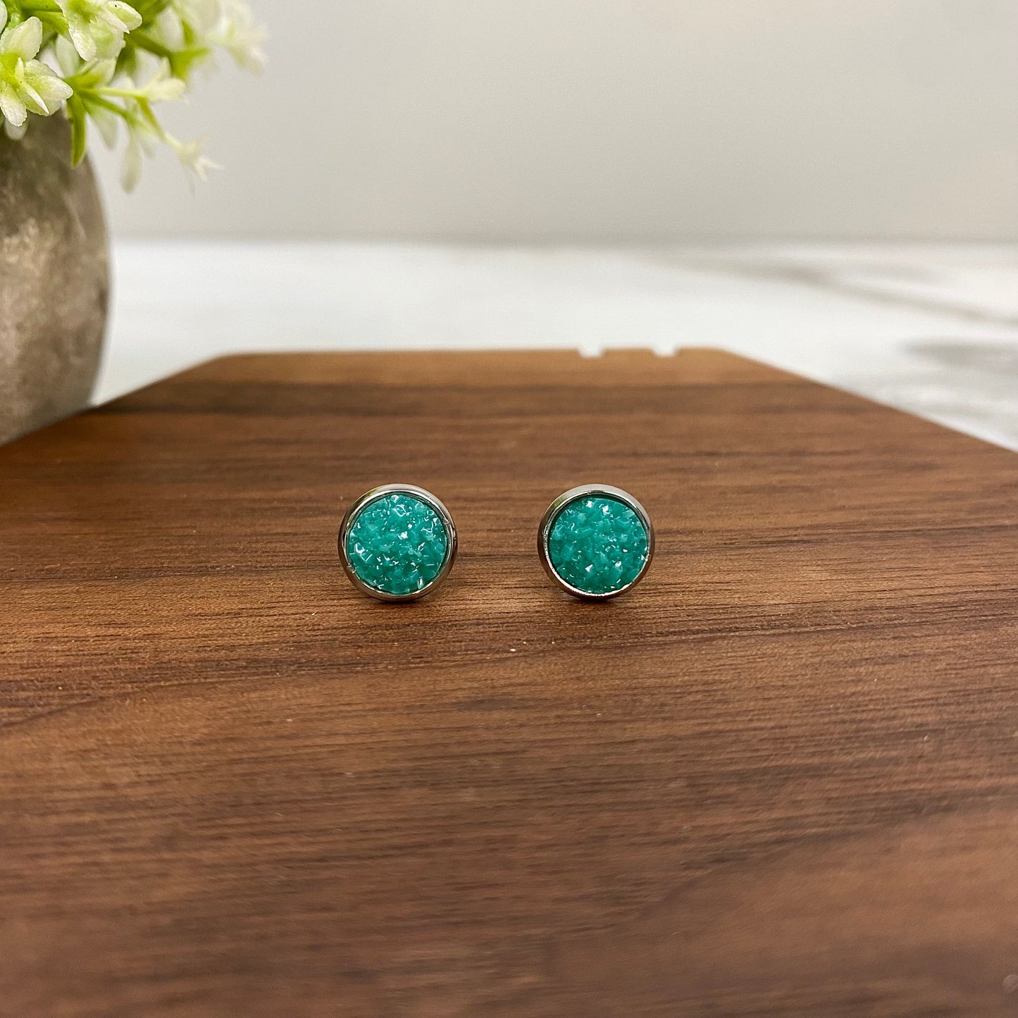 Druzy Stud Earrings - 8mm - #14