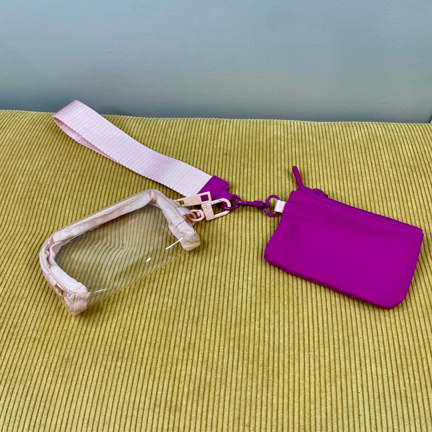 Nylon + Clear Wristlet Double Mini Wallet Set