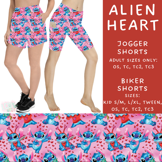 Batch #250 - Magical Valentine - Closes 12/9 - ETA late Jan - Alien Heart Biker & Jogger Shorts