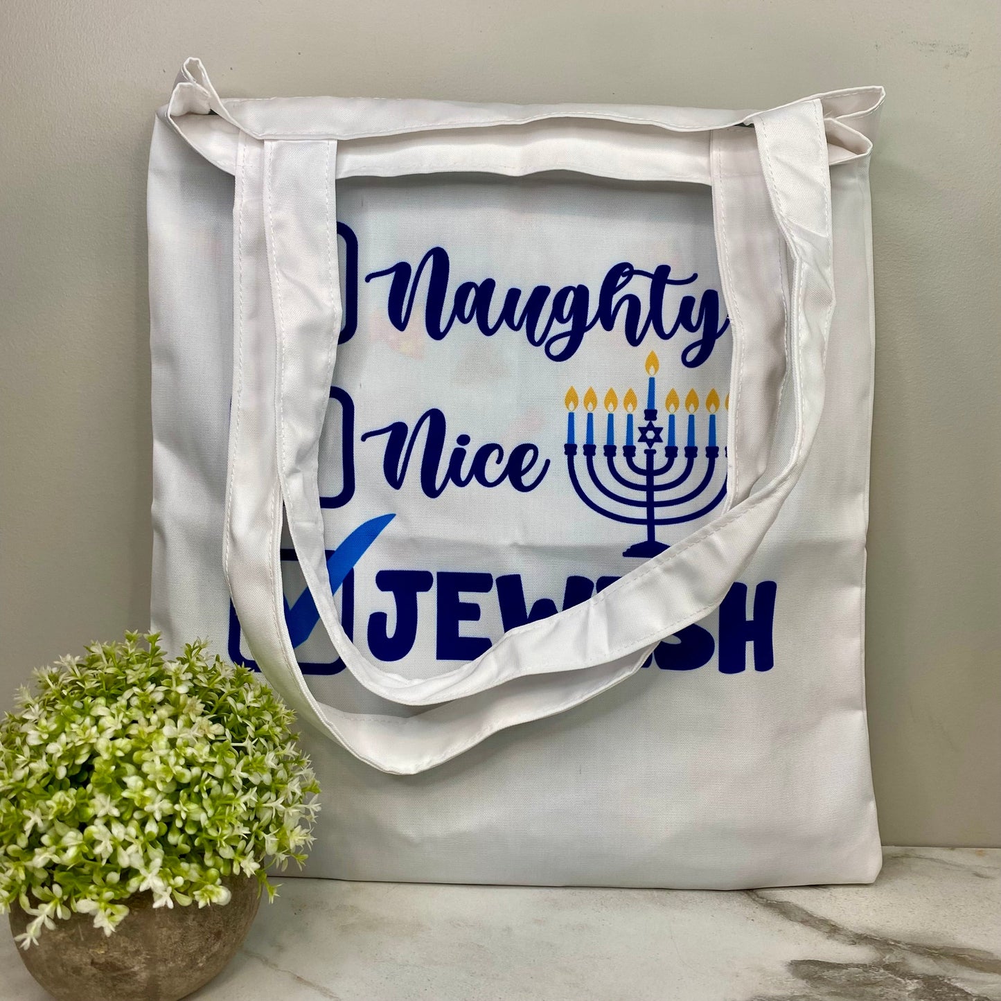 Tote Bag - Christmas/Hanukkah - #21 - Naughty Nice Jewish