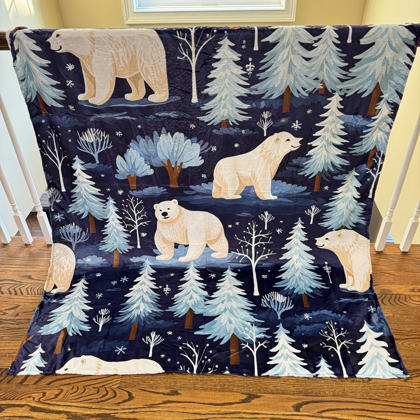 Blanket - Christmas - Blue Polar Bears - PREORDER