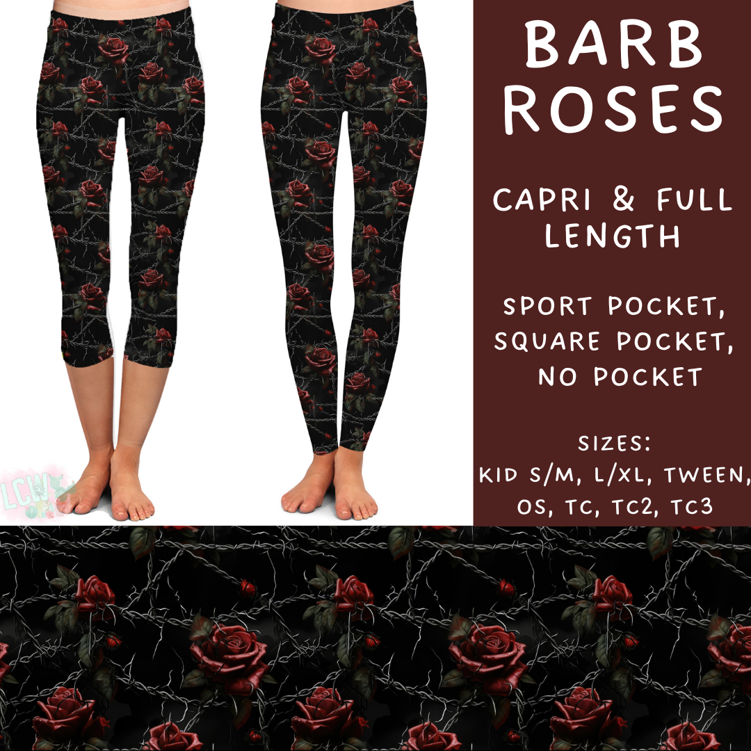 Batch #249 - October Request Run - Closes 12/6 - ETA late Jan - Barb Roses Full and Capri Length Leggings