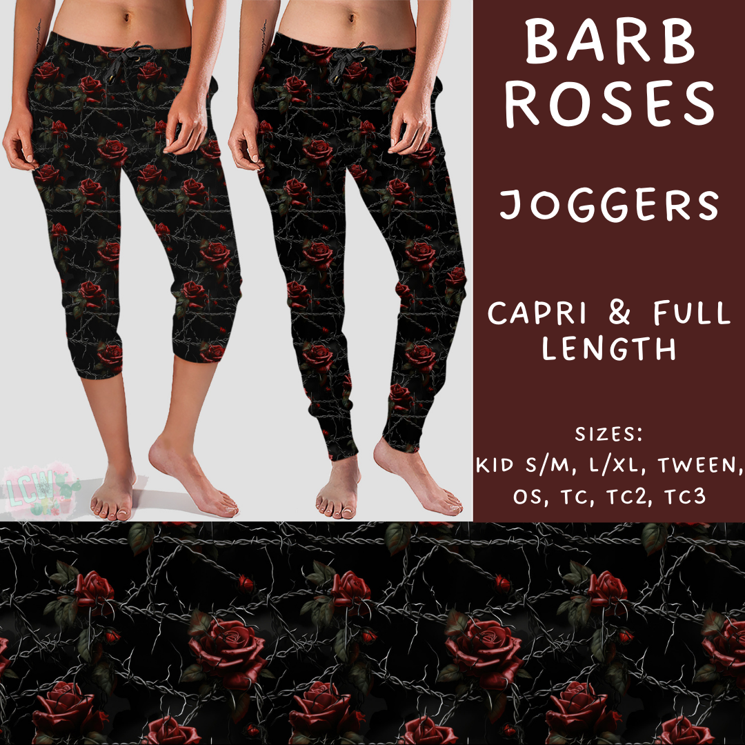 Batch #249 - October Request Run - Closes 12/6 - ETA late Jan - Barb Roses Full and Capri Length Joggers