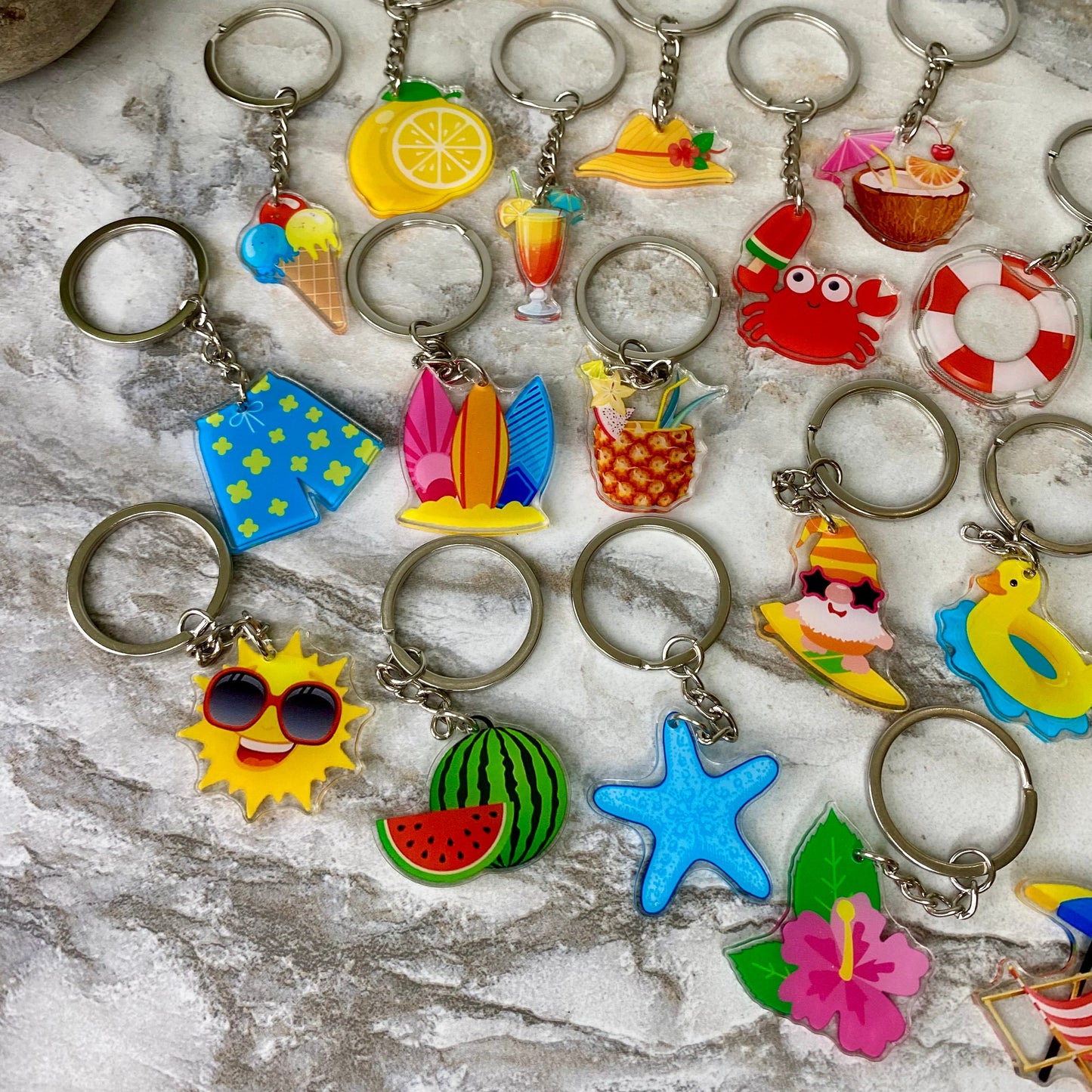 Keychains - Summer Clear Acrylic Mix