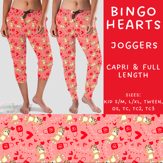 Batch #253 - Valentine Characters - Closes 12/13 - ETA mid/late Jan - Bingo Hearts Full and Capri Length Joggers