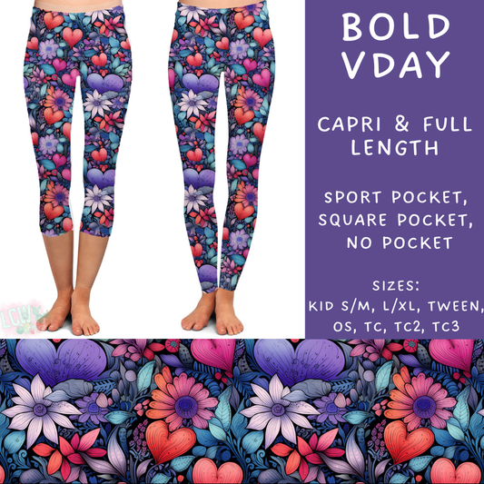 Batch #252 - Valentines Day - Closes 12/11 - ETA late Jan - Bold Vday Full and Capri Length Leggings