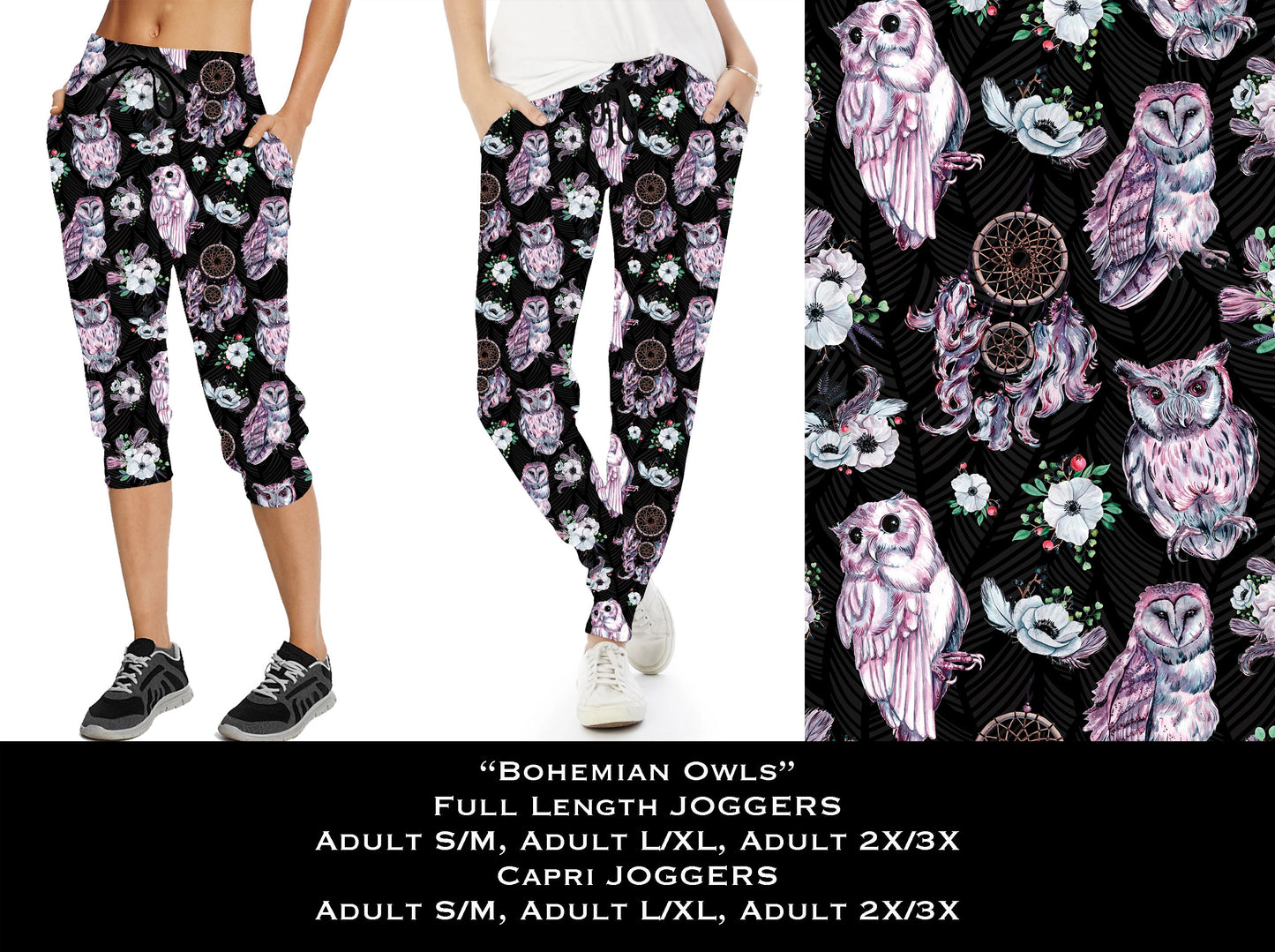 Bohemian Owls - Full & Capri Joggers