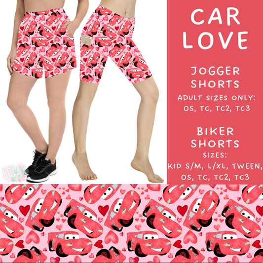 Batch #250 - Magical Valentine - Closes 12/9 - ETA late Jan - Car Love Biker & Jogger Shorts