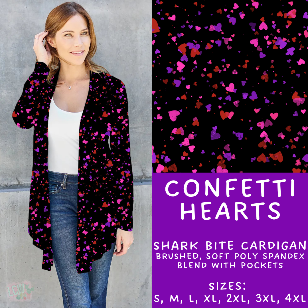 Batch #252 - Valentines Day - Closes 12/11 - ETA late Jan - Confetti Hearts Cardigan