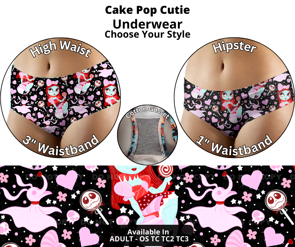 Preorder! Closes 12/12. ETA Feb. Cake Pop Cutie Hipster & High Waist Underwear