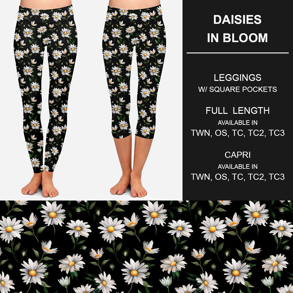 RTS - Daisies in Bloom Leggings w/ Pockets