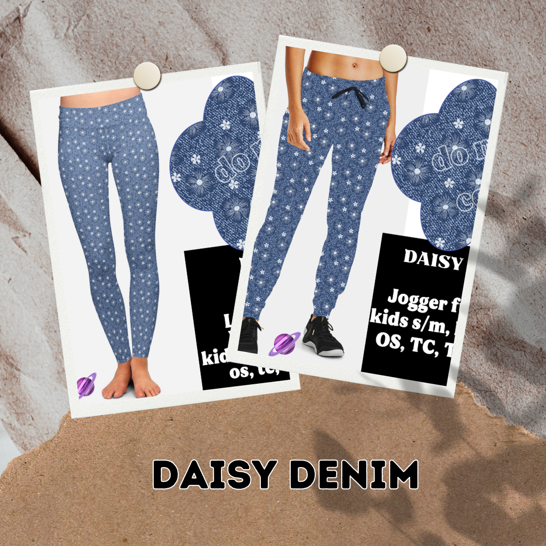 DAISY DENIM- DENIM PATTERN RUN - LEGGING/CAPRI