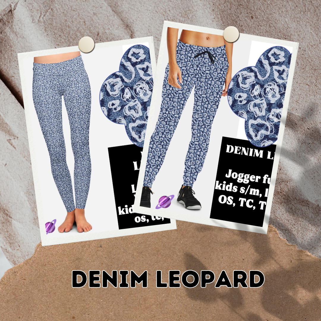 DENIM LEOPARD- DENIM PATTERN RUN - LEGGING/CAPRI