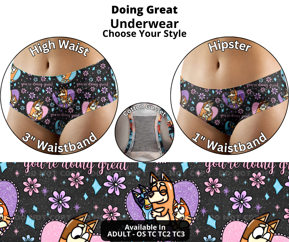 Preorder! Closes 12/12. ETA Feb. Doing Great Hipster & High Waist Underwear