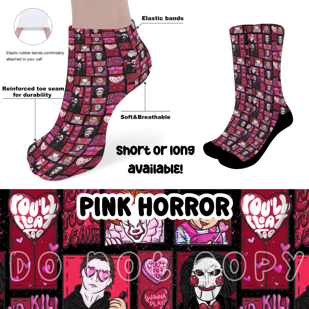 PINK HORROR - CUSTOM PRINTED SOCKS ROUND 2