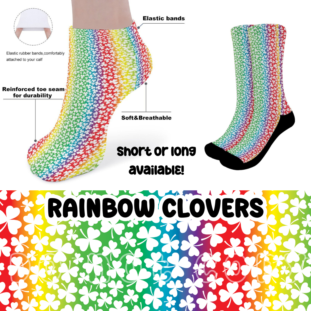 RAINBOW CLOVERS - CUSTOM PRINTED SOCKS ROUND 2