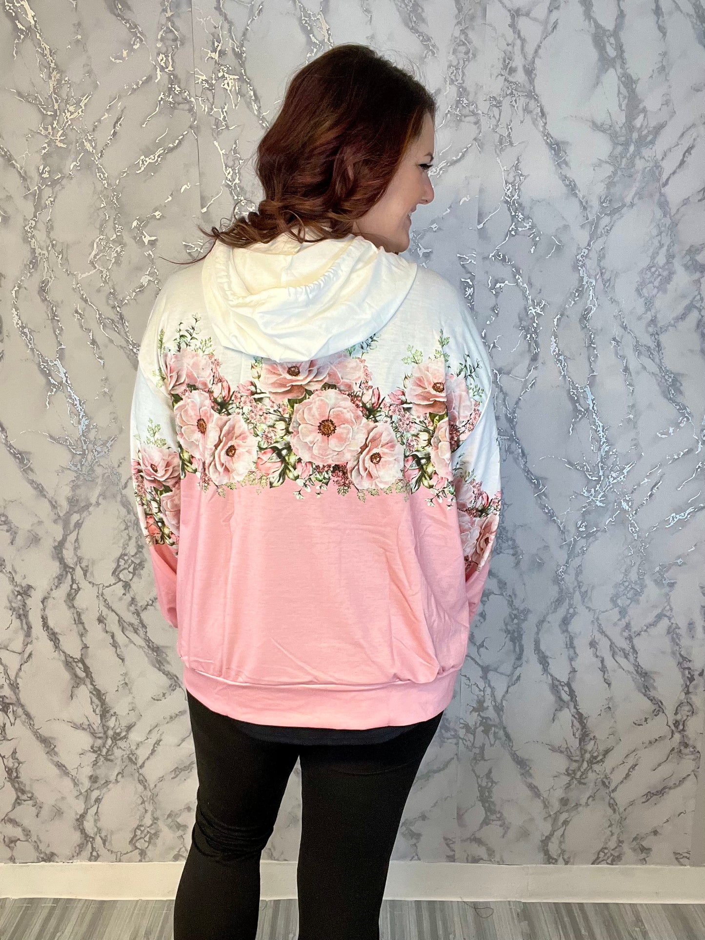 Pink Floral Zip Up