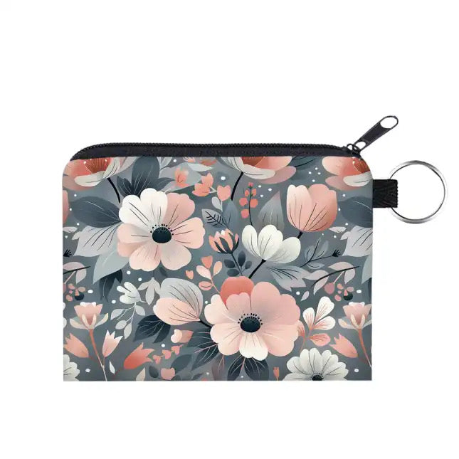 Mini Pouch - Pink Grey Floral