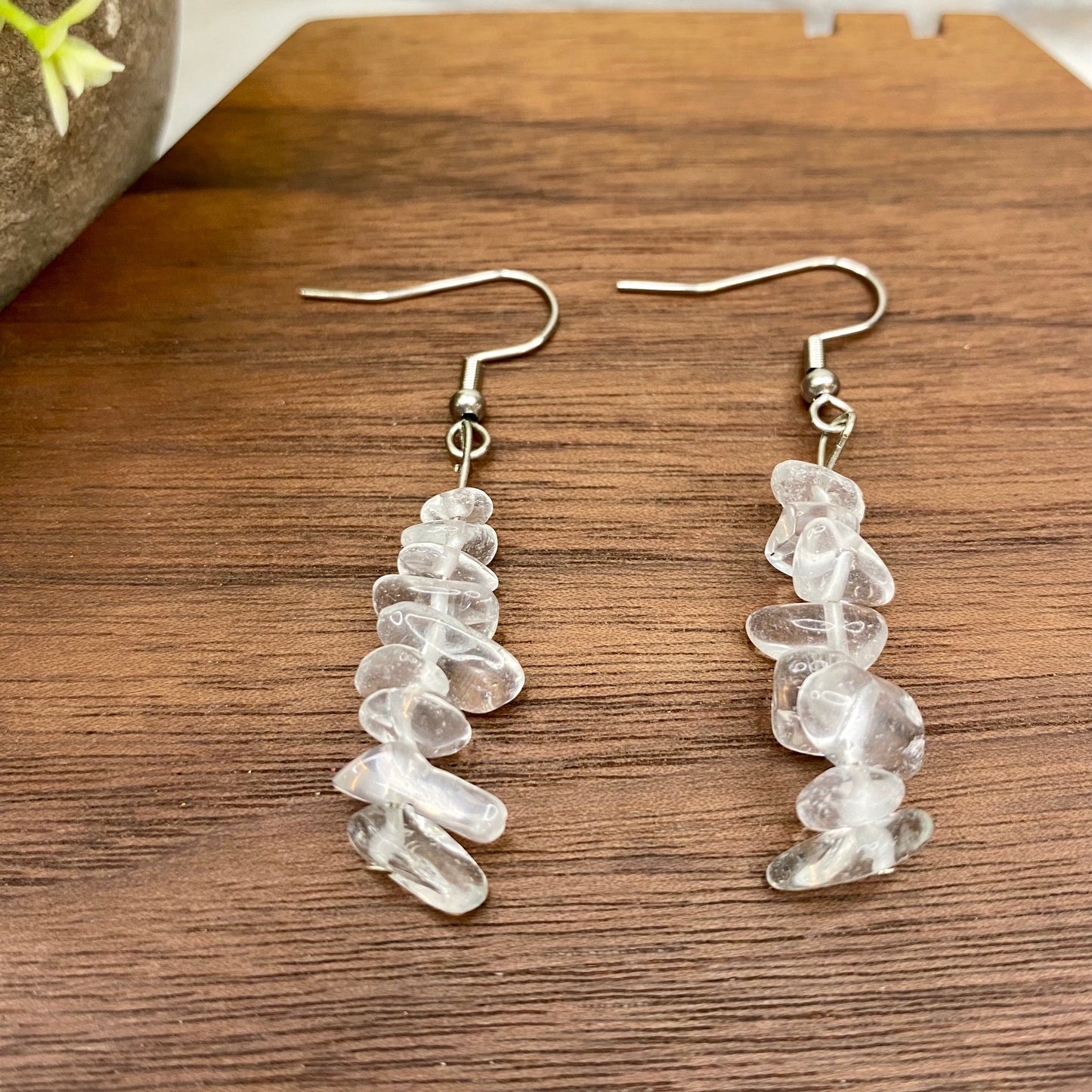 Silver Dangle Earrings - Stone #1