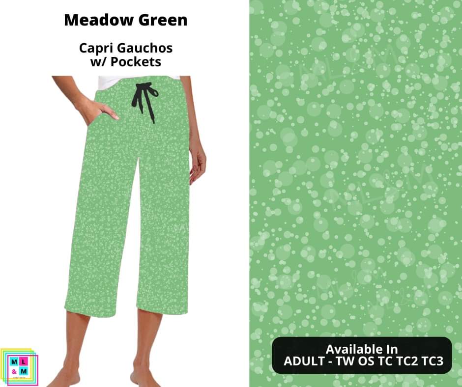 Meadow Green Capri Gauchos