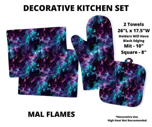 Mal Flames Decorative Kitchen Set