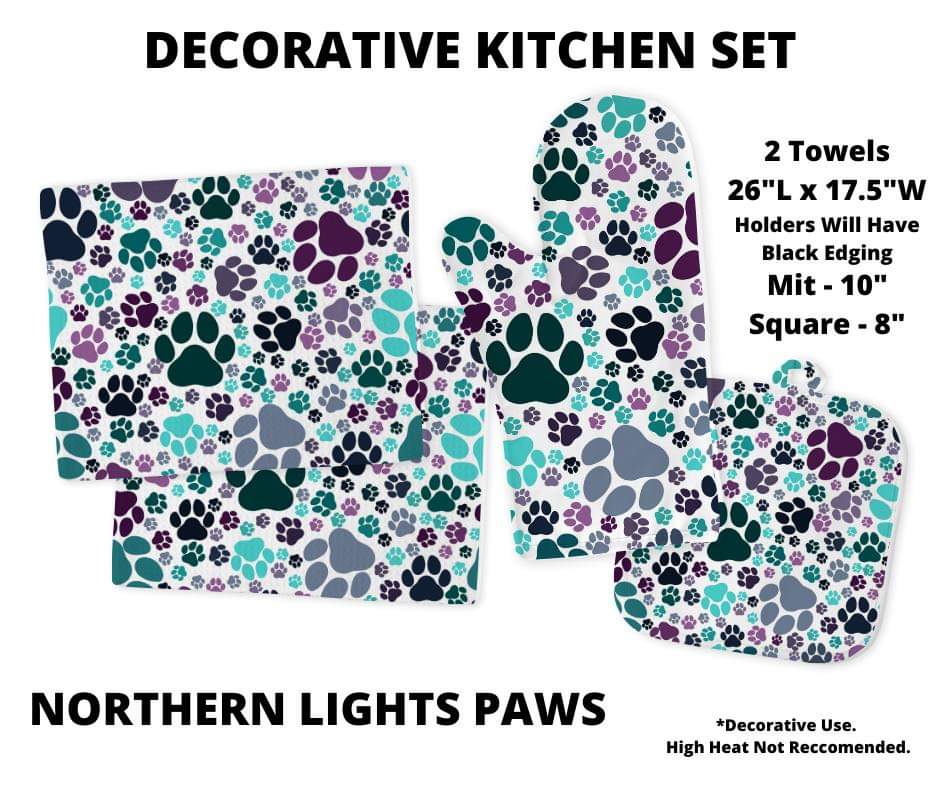 Northern Lights Paws Decorative Kitchen Set