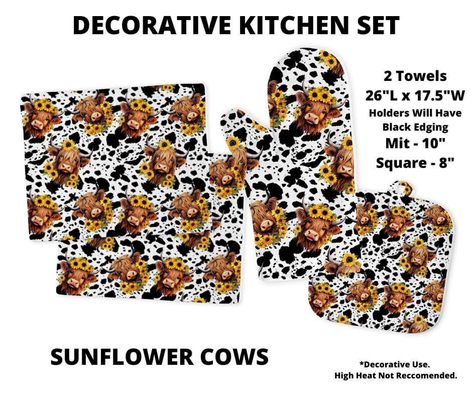 Sunflower Cows Decorative Kitchen Set