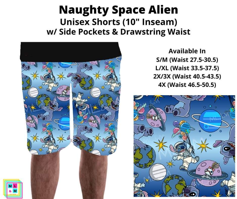 Naughty Space Alien Unisex Shorts