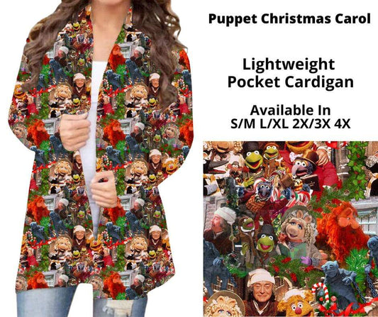 Puppet Christmas Carol Pocket Cardigan