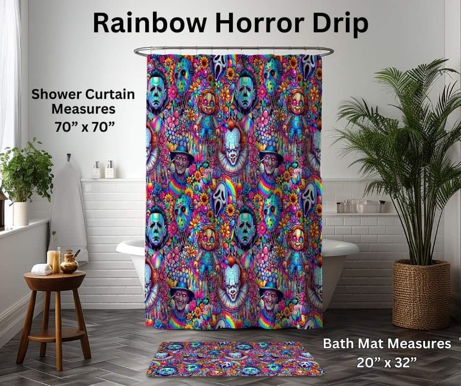 Rainbow Horror Drip Custom Bath Mat