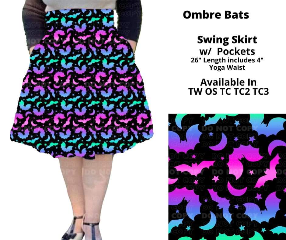 Ombre Bats Swing Skirt