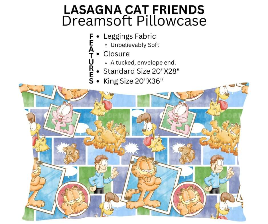 Lasagna Cat Friends Dreamsoft Pillowcase