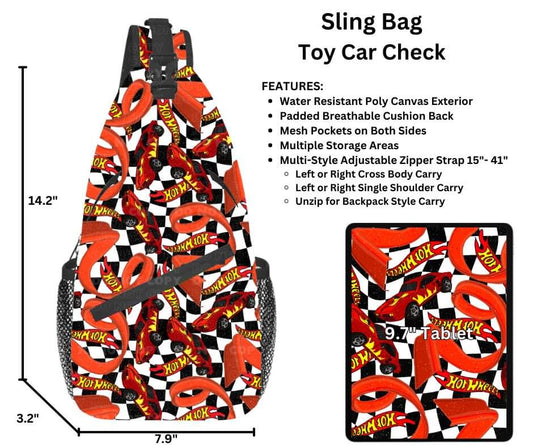 Toy Car Check Sling Bag