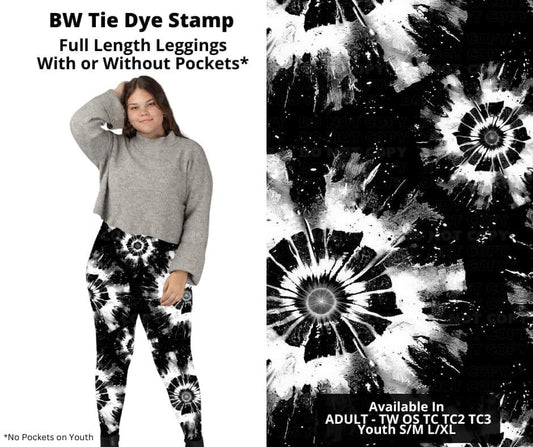 BW Tie Dye Stamp Full Length Leggings w/ Pockets