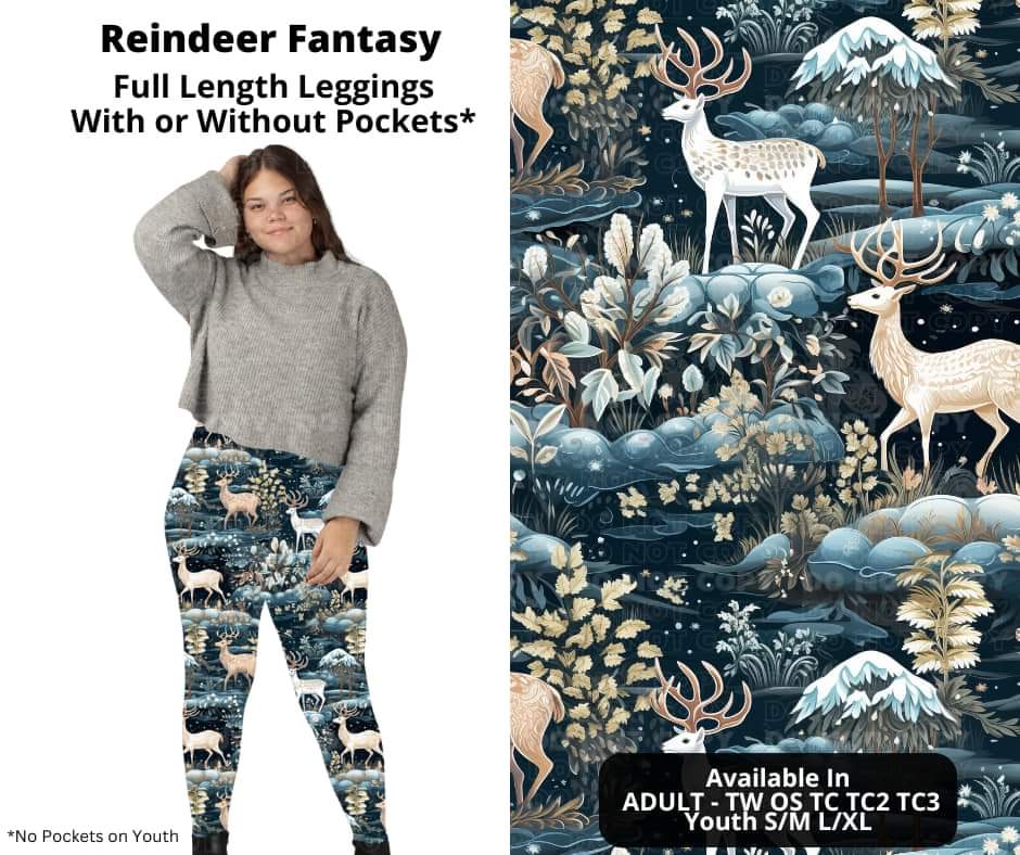 Reindeer Fantasy Full Length Leggings w/ Pockets