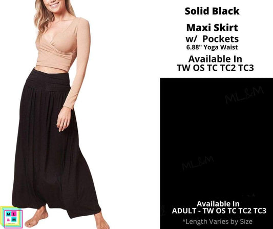 Solid Black Maxi Skirt