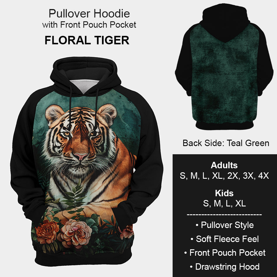 B199 - Preorder Floral Tiger Hoodie (Closes 12/11. ETA mid Feb.)